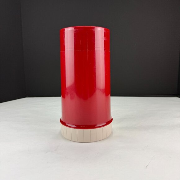 Vintage Thermos King Seeley Hot Cold Vacuum Bottle Red Tan - Picture 2 of 16